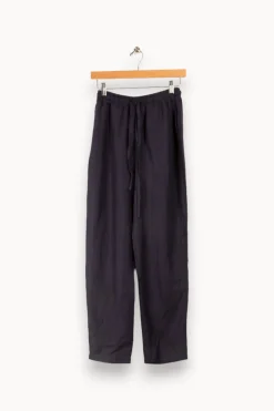 Cheap La Fée Maraboutée Pantalon en lin coupe droite - S/36 Bleu