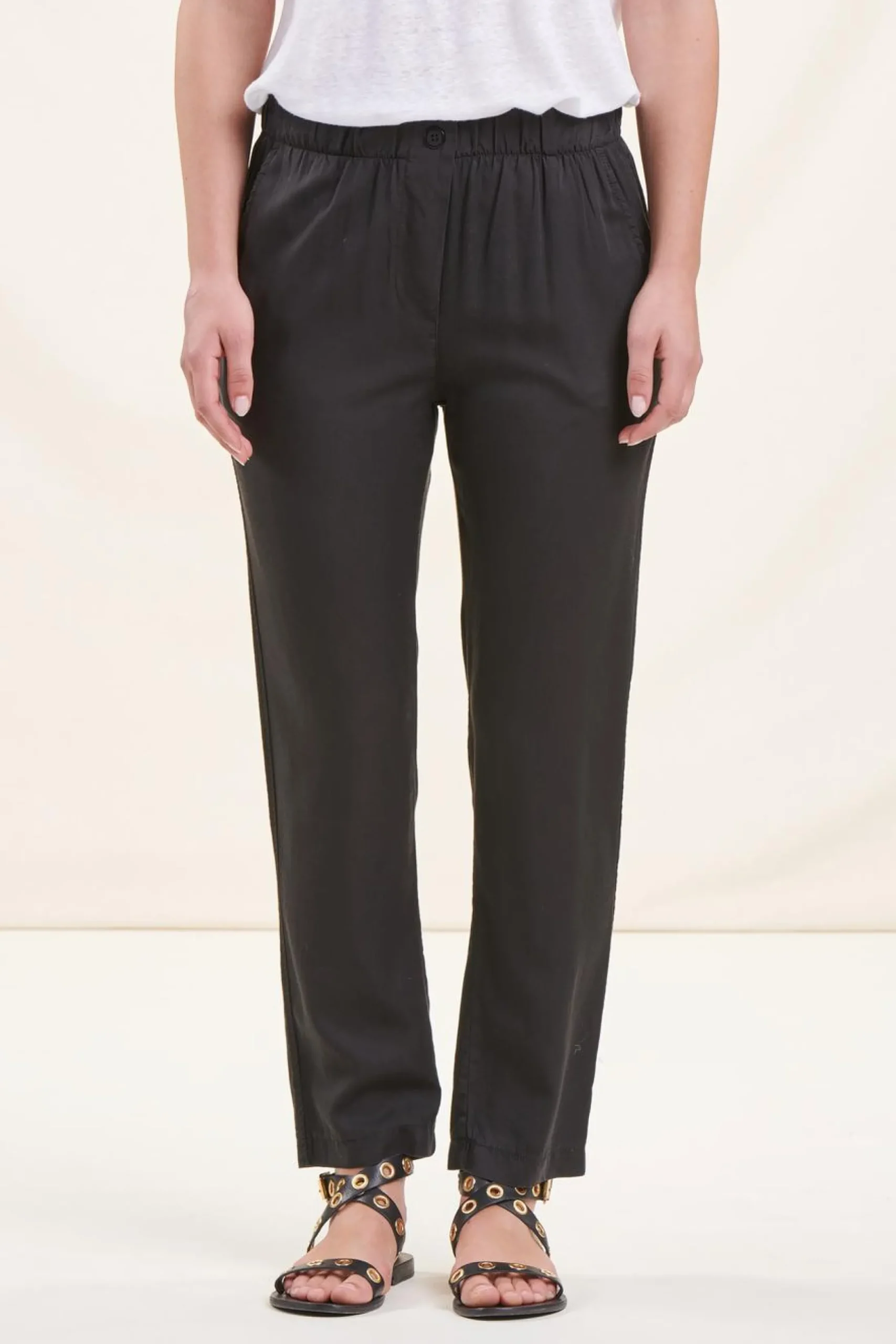 Flash Sale La Fée Maraboutée Pantalon fluide en lyocell - M/38 Noir