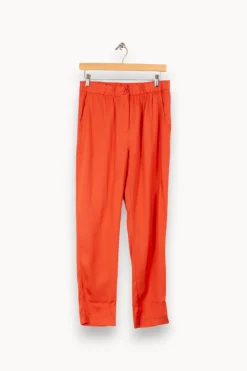 Flash Sale La Fée Maraboutée Pantalon fluide orange en lyocell - M/38 Rouge
