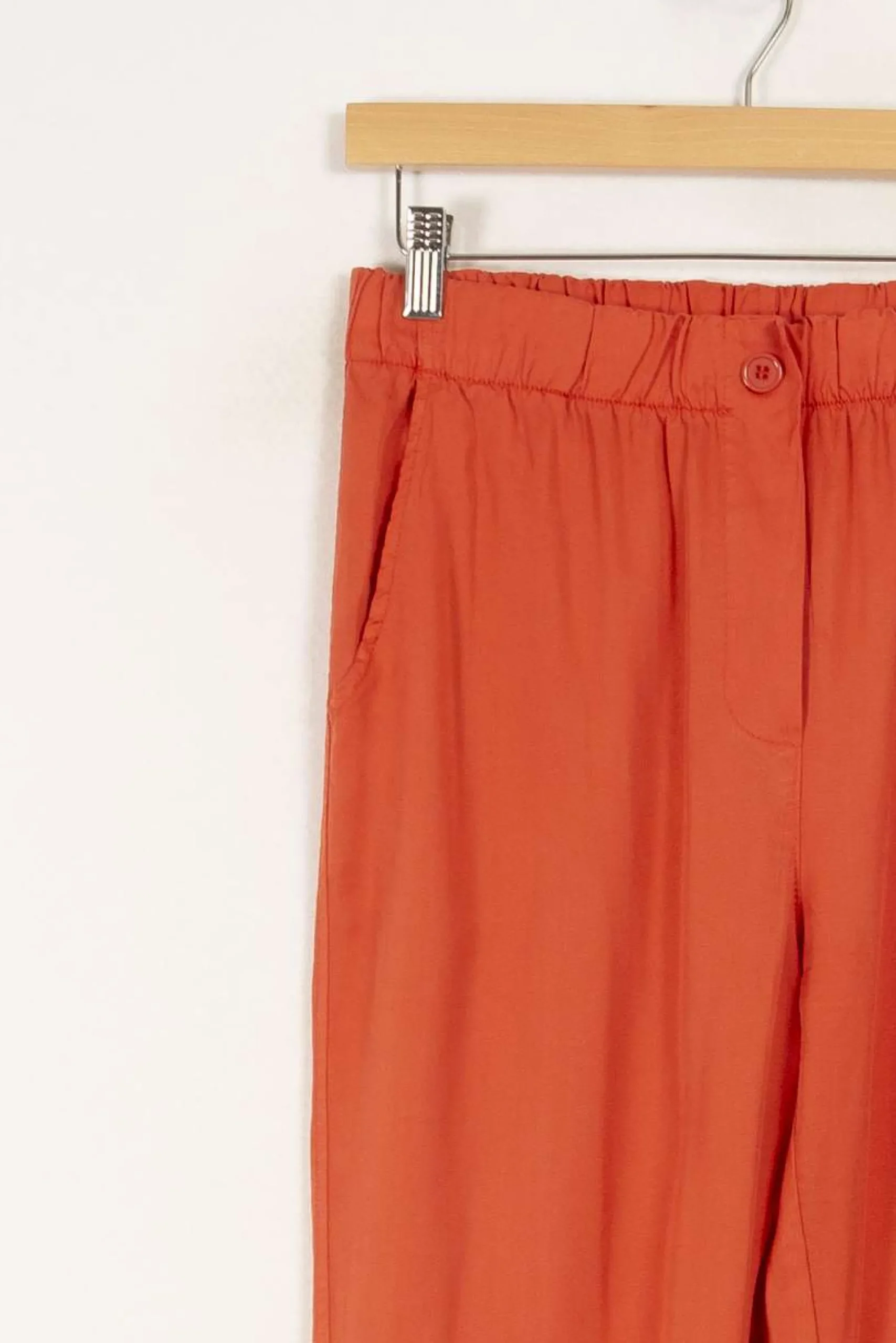 Flash Sale La Fée Maraboutée Pantalon fluide orange en lyocell - M/38 Rouge