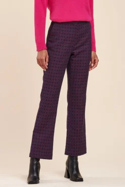 Outlet La Fée Maraboutée Pantalon jacquard évasé - 40 Violet