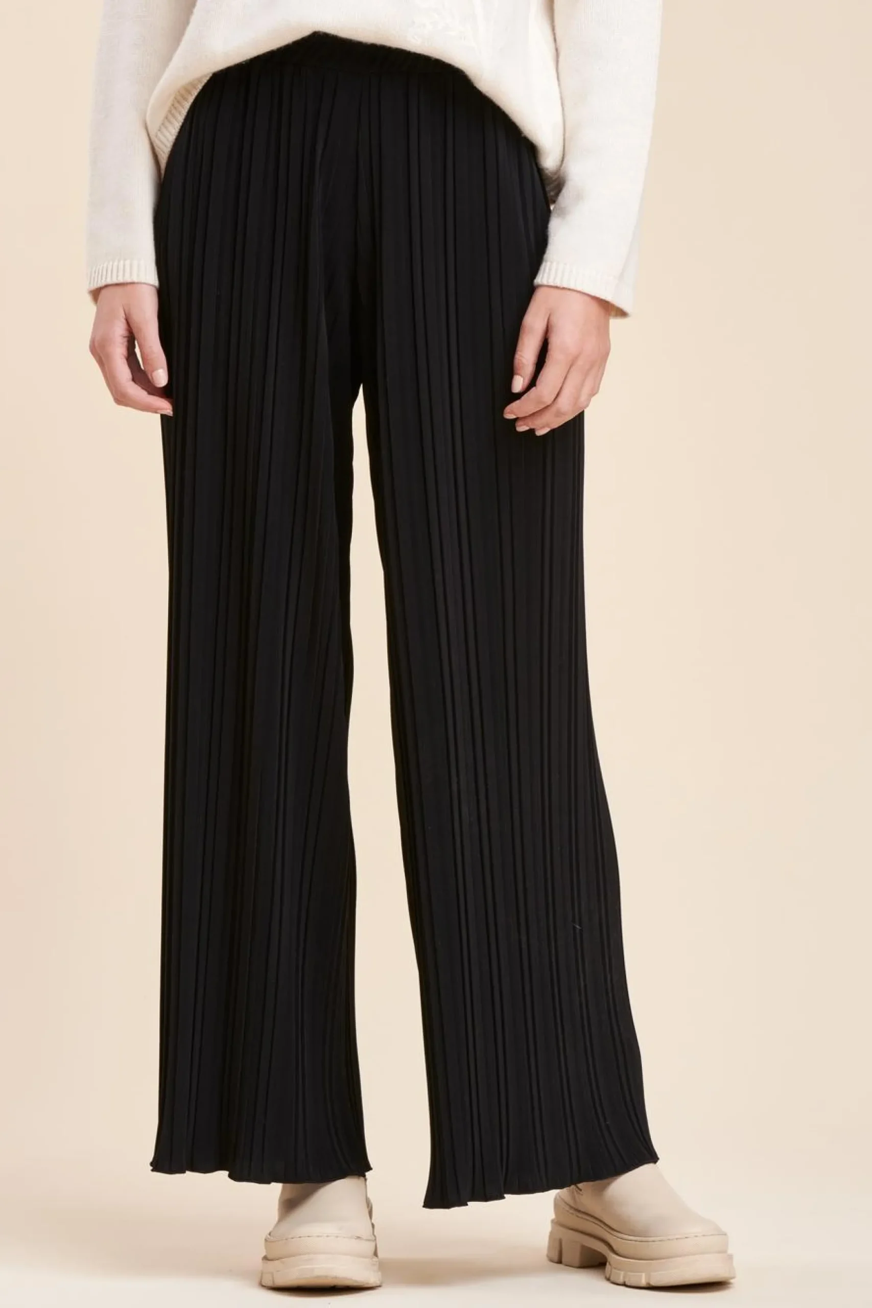 Cheap La Fée Maraboutée Pantalon jersey plissé - S/36 Noir