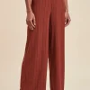 New La Fée Maraboutée Pantalon jersey rayé - S/36 Marron