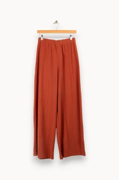 New La Fée Maraboutée Pantalon jersey rayé - S/36 Marron