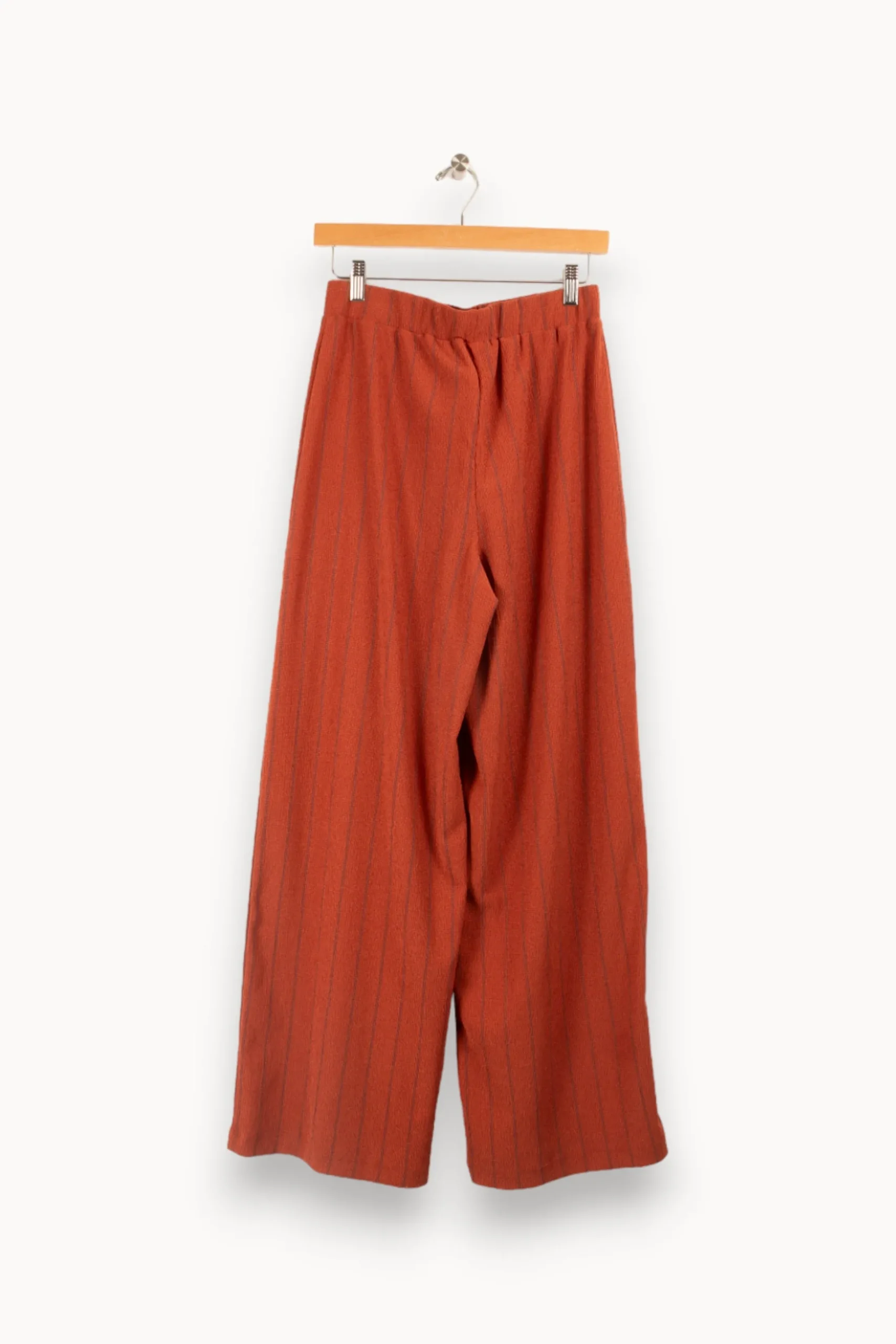 New La Fée Maraboutée Pantalon jersey rayé - S/36 Marron