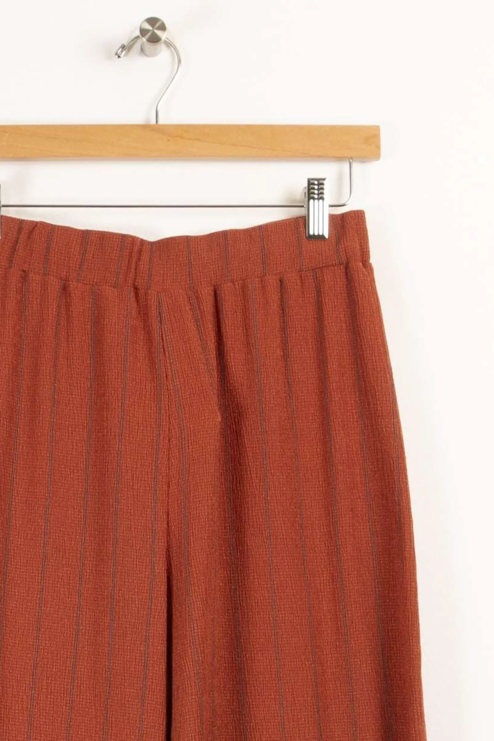 New La Fée Maraboutée Pantalon jersey rayé - S/36 Marron