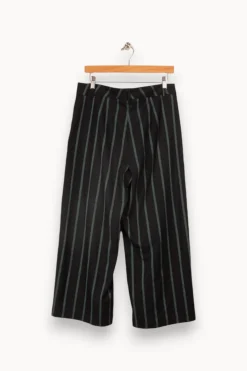 Store La Fée Maraboutée Pantalon large à rayures vertes - L/40 Bleu