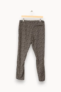 Store IKKS Pantalon noir à motifs de fleurs blanches - XL / 42 Multicolore