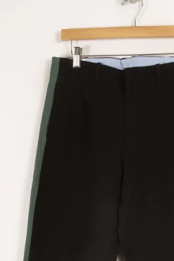 Clearance Léon & Harper Pantalon avec bandes vertes - Taille S/36 Noir