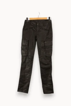 Clearance IKKS Pantalon effet cuir - Taille S/36 Noir