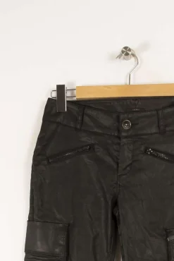 Clearance IKKS Pantalon effet cuir - Taille S/36 Noir