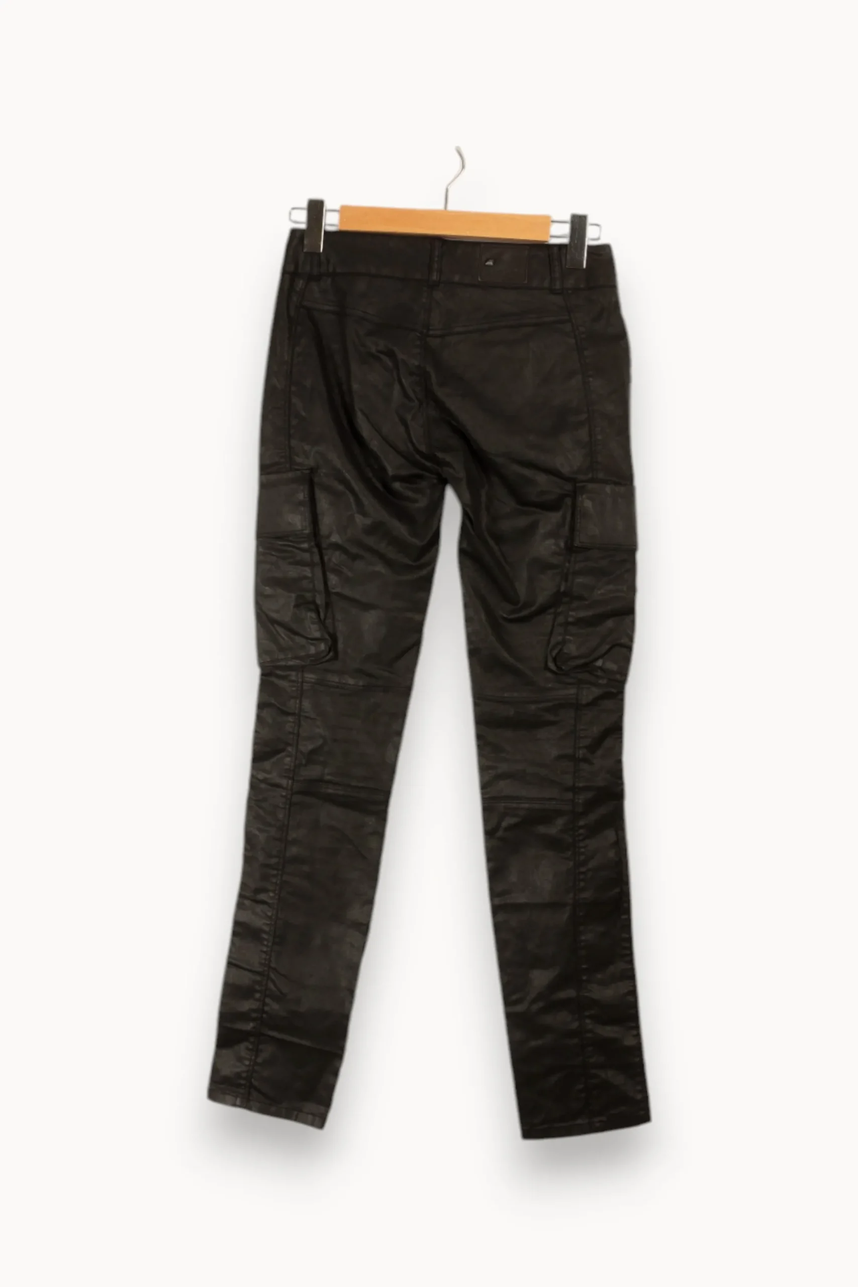 Clearance IKKS Pantalon effet cuir - Taille S/36 Noir