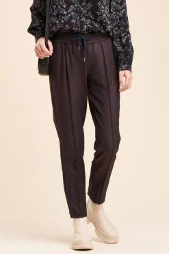 Fashion La Fée Maraboutée Pantalon pied de puce taille élastiquée - 40 Marron