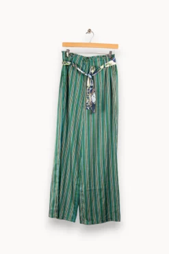 Online La Fée Maraboutée Pantalon rayé - L/40 Vert