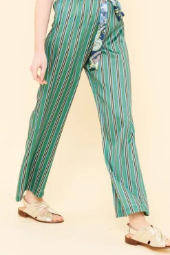 Online La Fée Maraboutée Pantalon rayé - L/40 Vert