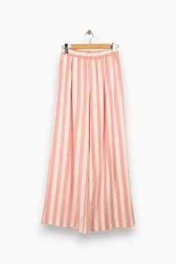 Store Imperial Pantalon et blanc rayé - Taille M/38 Rose