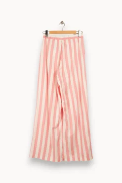 Store Imperial Pantalon et blanc rayé - Taille M/38 Rose