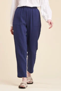 New La Fée Maraboutée Pantalon taille élastiquée en gaze de coton - S/36 Blanc