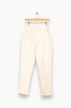 New La Fée Maraboutée Pantalon taille élastiquée en gaze de coton - S/36 Blanc