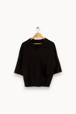 Outlet Caroll Polo sweat - Taille S/36 Noir