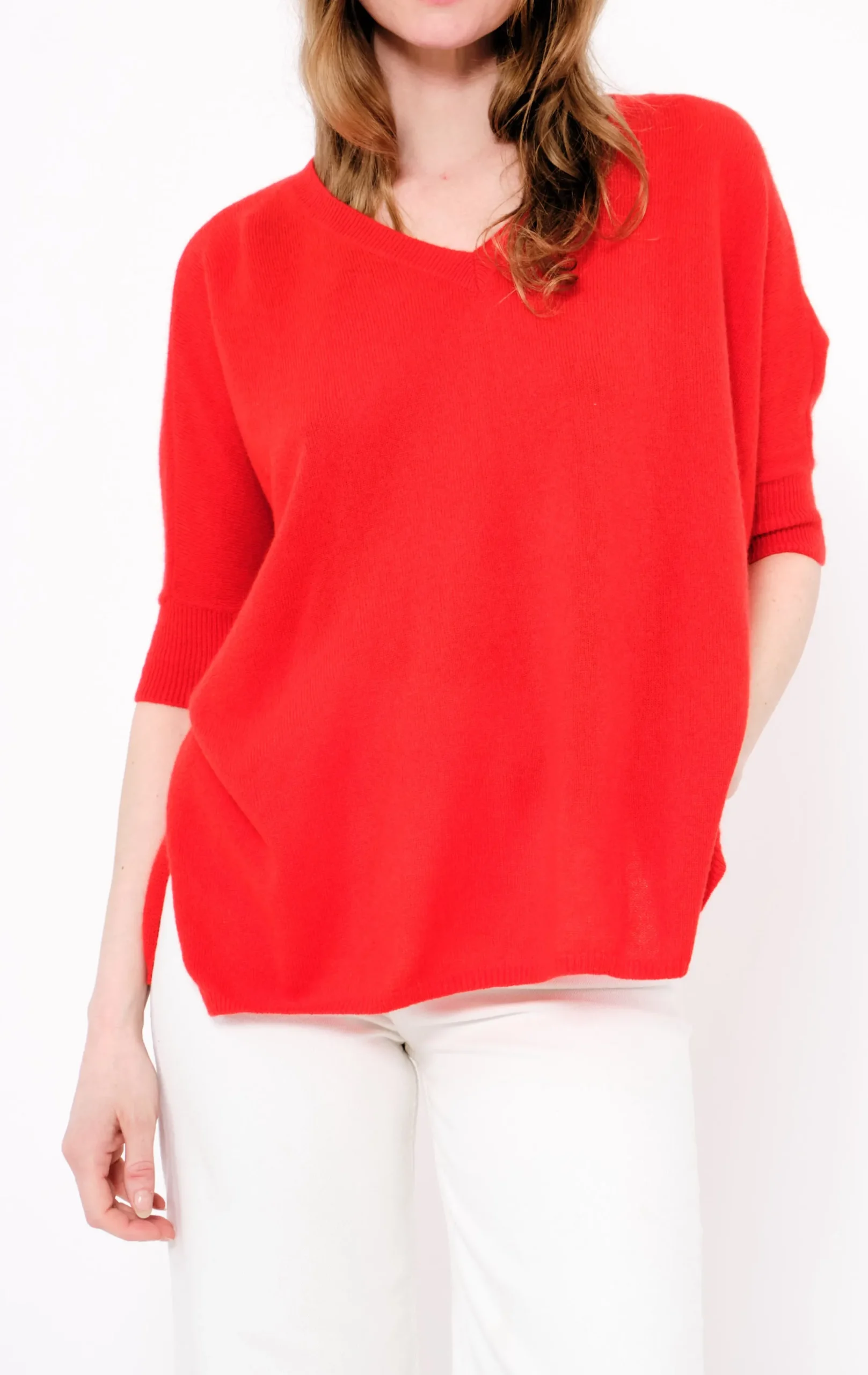 New Absolut Cashmere Poncho - 36 Rouge