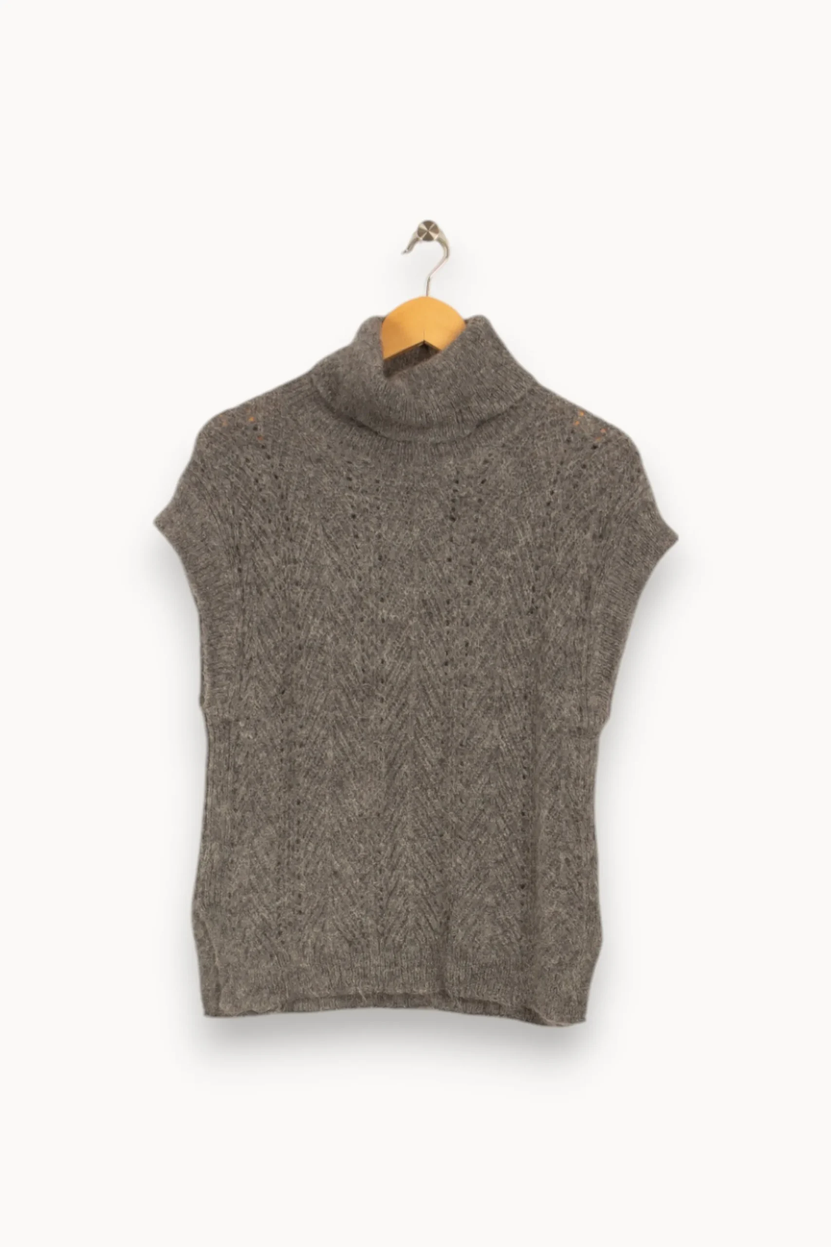 Store Caroll Pull à col roulé sans manches - Taille XS/34 Gris