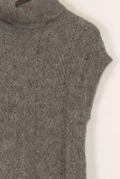 Store Caroll Pull à col roulé sans manches - Taille XS/34 Gris