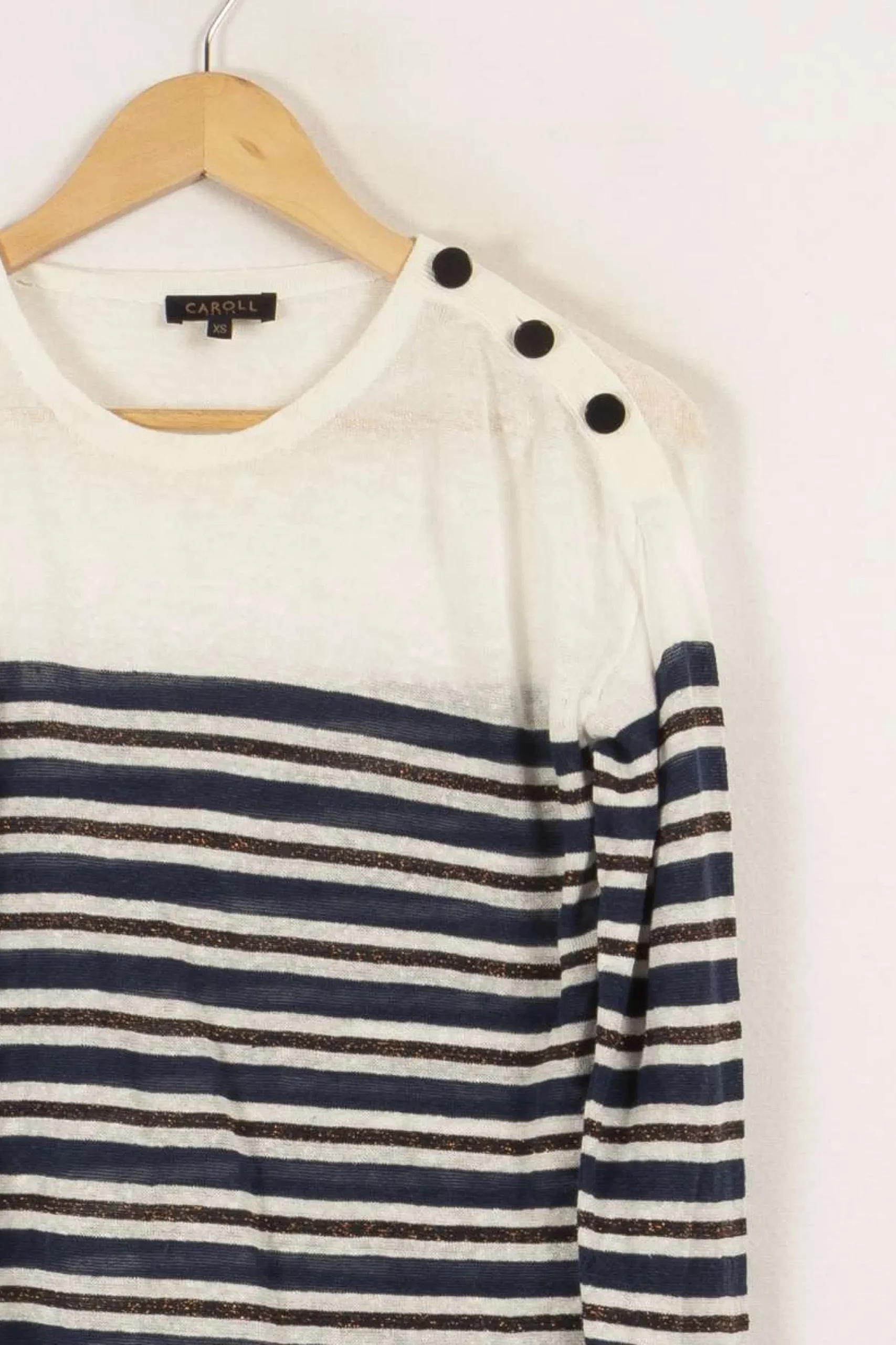 Cheap Caroll Pull à rayures bleu et blanc - Taille XS/34 Multicolore