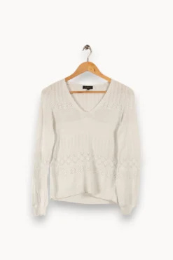 Hot Caroll Pull - Taille XS/34 Blanc