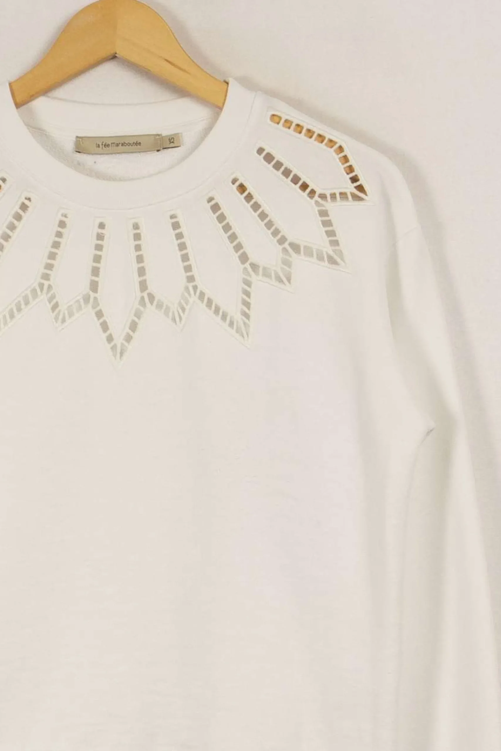 Outlet La Fée Maraboutée Pull avec détails - Taille XS/34 Blanc