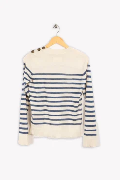 Online Zadig&Voltaire Pull bleu et blanc - S / 36 Multicolore