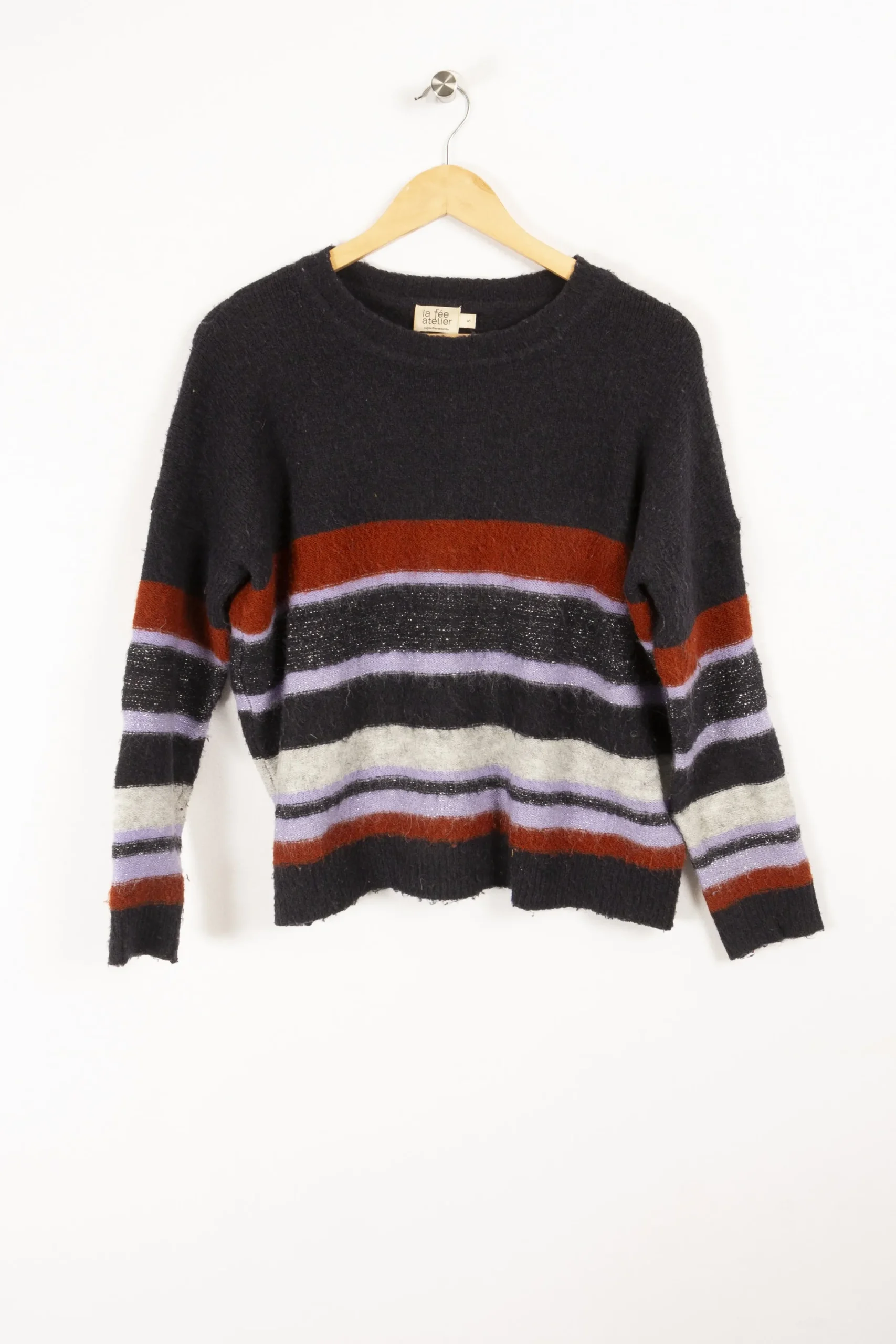Shop La Fée Maraboutée Pull et violet - S/36 Bleu