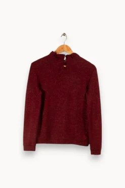 Hot Des petits hauts Pull brillant - Taille M/38 Bordeaux