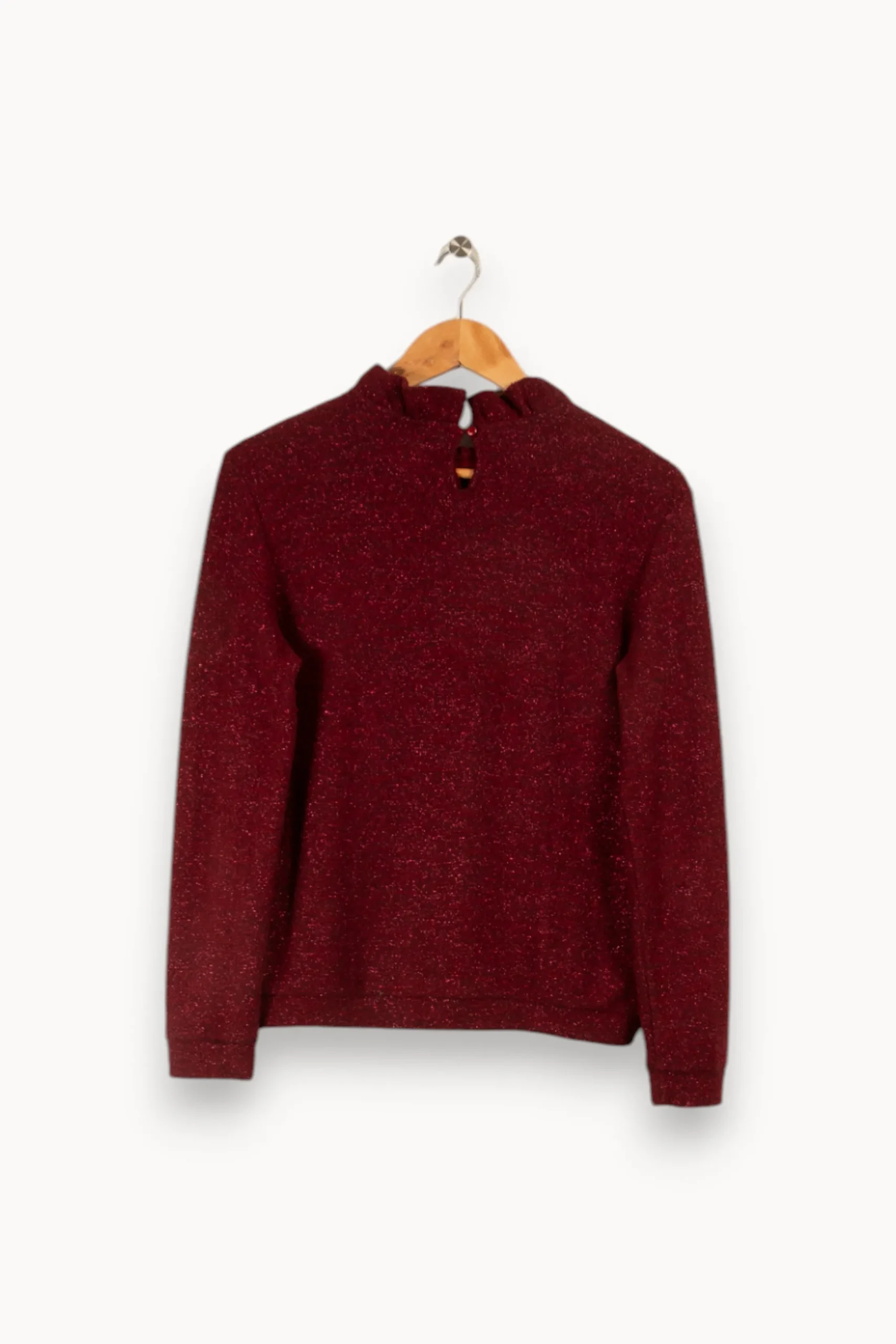 Hot Des petits hauts Pull brillant - Taille M/38 Bordeaux