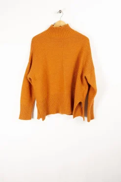 Store La Fée Maraboutée Pull col cheminée en laine mélangée - L/40 Orange