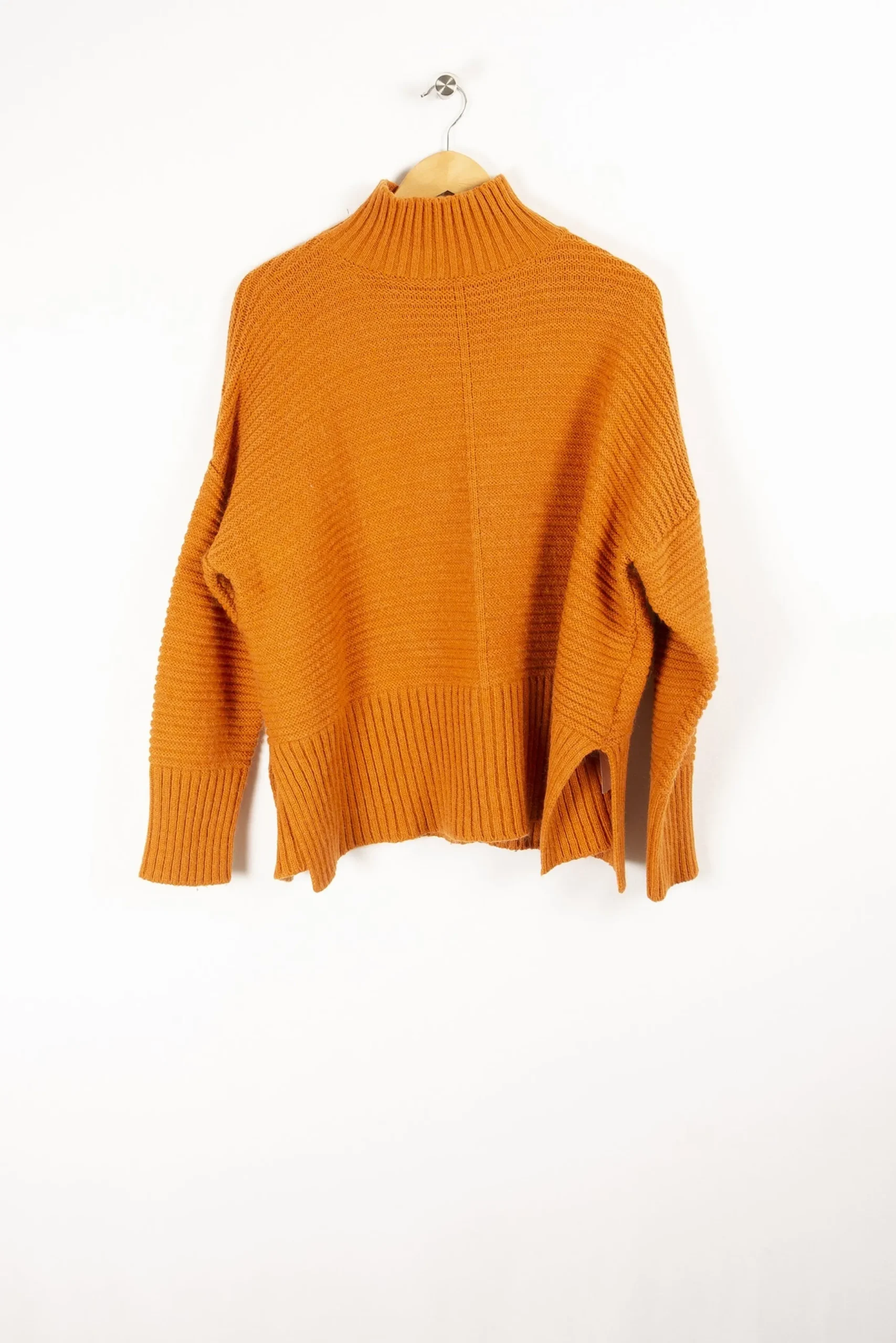 Store La Fée Maraboutée Pull col cheminée en laine mélangée - L/40 Orange