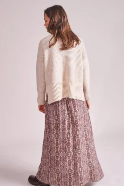 Store La Fée Maraboutée Pull col cheminée en laine mélangée - L/40 Orange