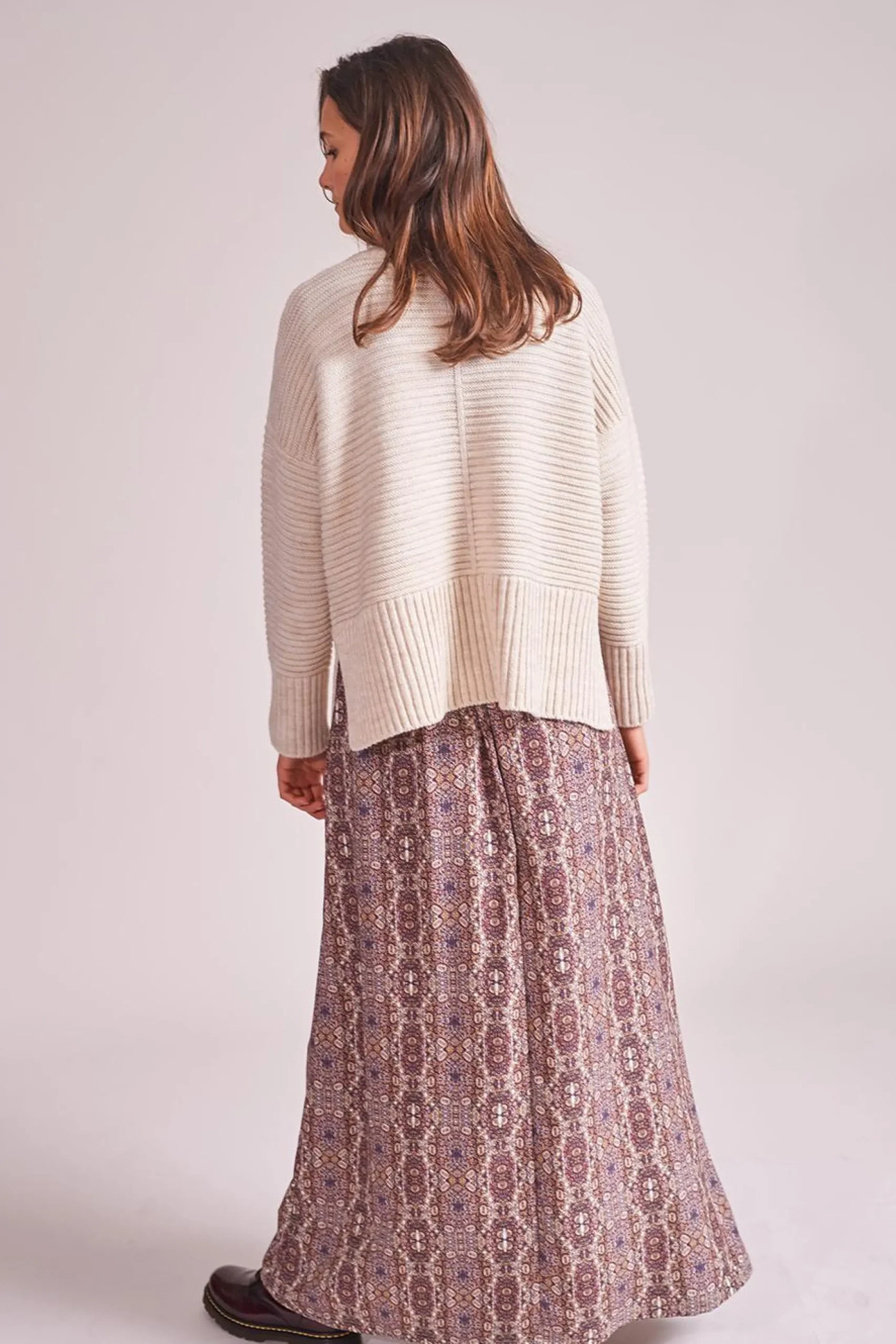 Store La Fée Maraboutée Pull col cheminée en laine mélangée - L/40 Orange