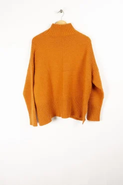 Store La Fée Maraboutée Pull col cheminée en laine mélangée - L/40 Orange