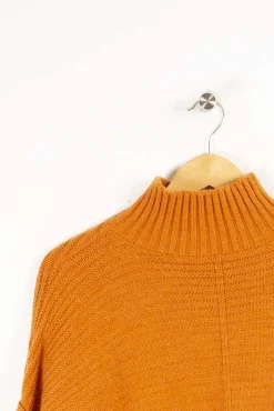Store La Fée Maraboutée Pull col cheminée en laine mélangée - L/40 Orange