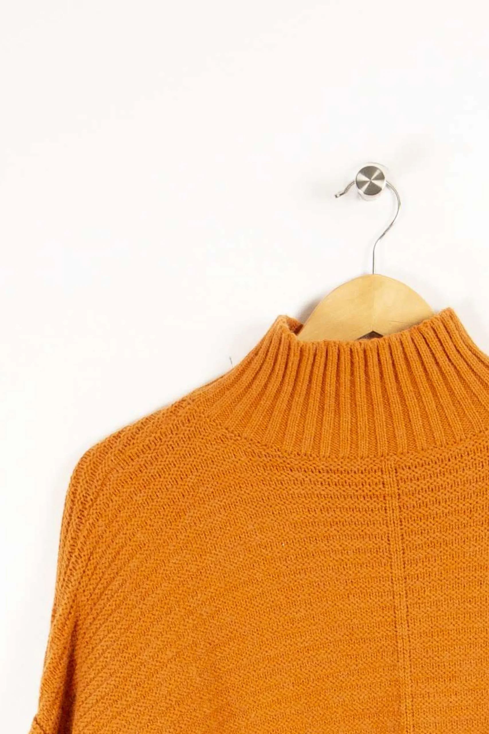 Store La Fée Maraboutée Pull col cheminée en laine mélangée - L/40 Orange