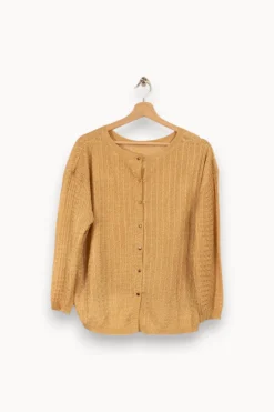 Fashion La Petite Etoile Pull en maille dorée - Taille S/36 Jaune