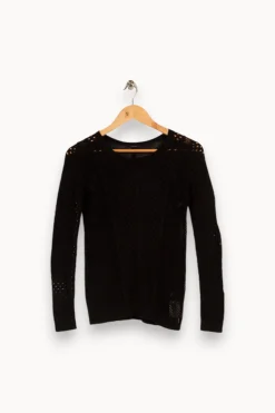 Best IKKS Pull en maille - Taille XS/34 Noir