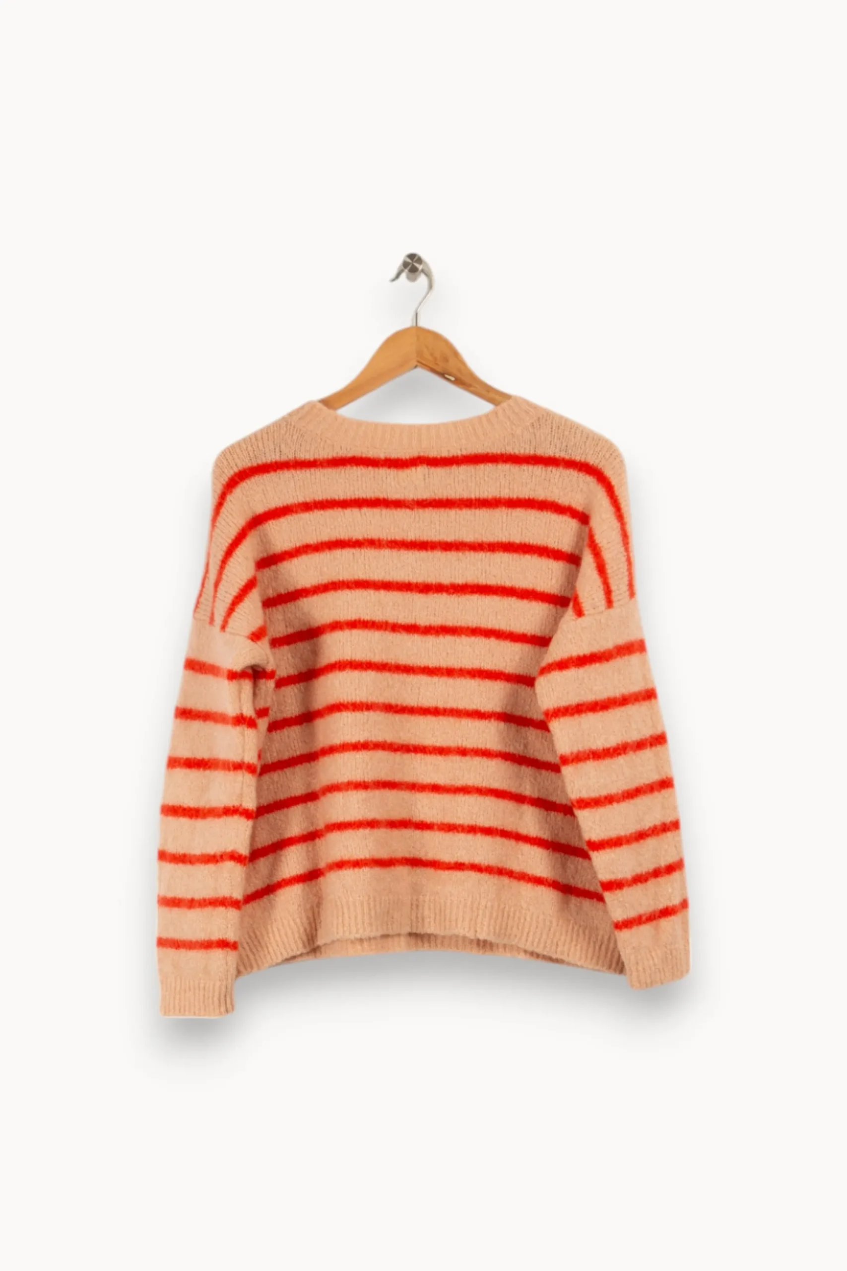 Best Des petits hauts Pull en maille rayé et orange - Taille S/36 Rose