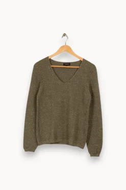 Store Caroll Pull en maille pailleté - Taille S/36 Vert