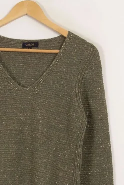 Store Caroll Pull en maille pailleté - Taille S/36 Vert