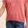 Cheap La Fée Maraboutée Pull fluide en lin à manches longues - XS Rouge