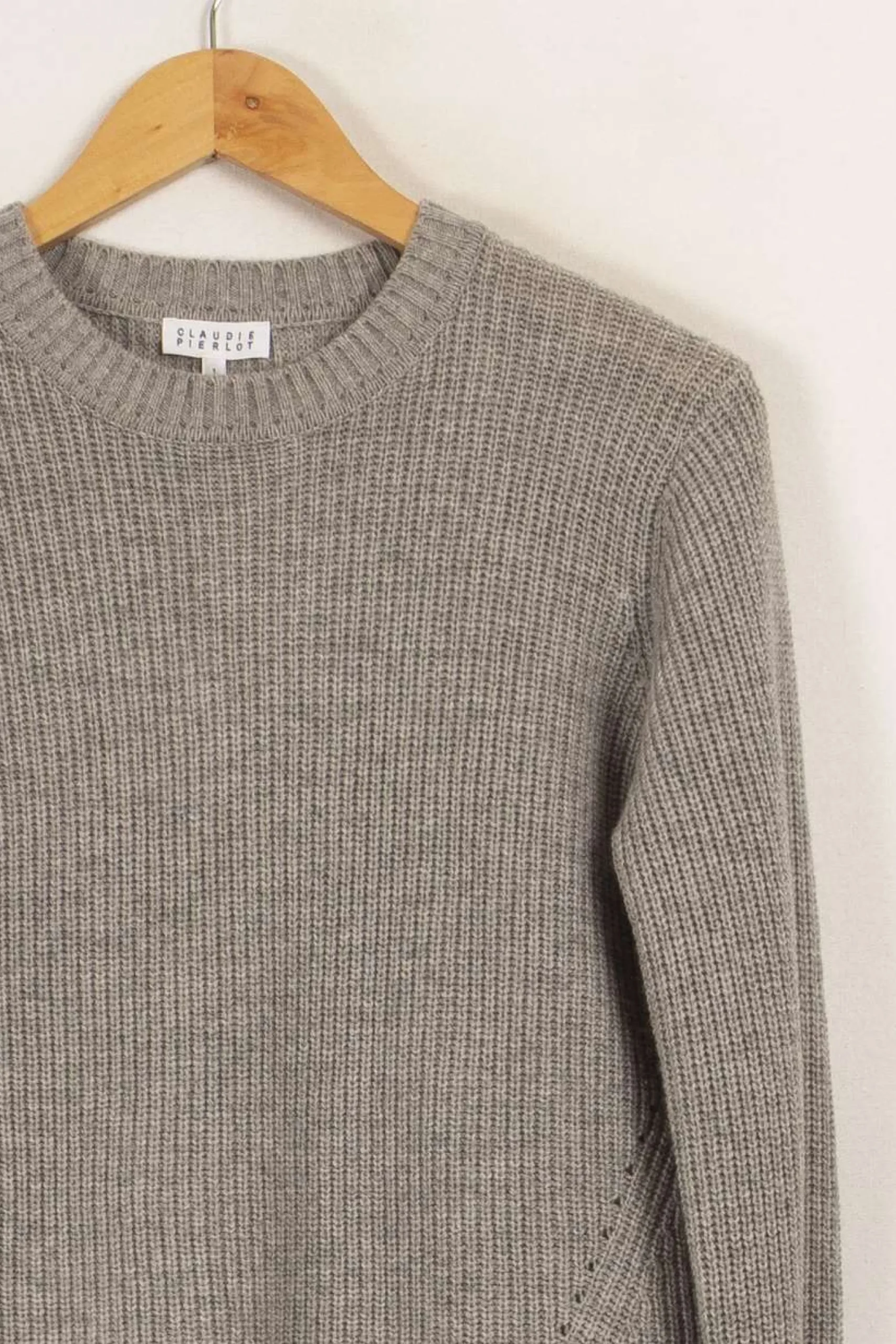 Shop Claudie Pierlot Pull - Taille S/36 Gris