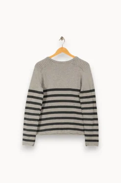 Fashion Karl Marc John Pull gris rayé vert - Taille M/38 Multicolore