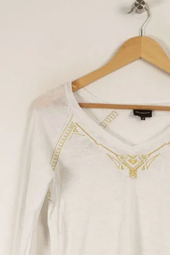 Cheap Bérénice Pull léger et doré - Taille S/36 Blanc